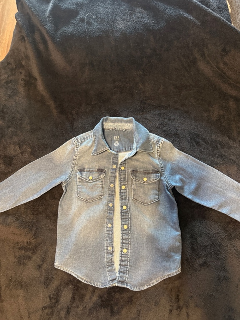 GAP Light Blue Denim Button-Front Kids Jacket